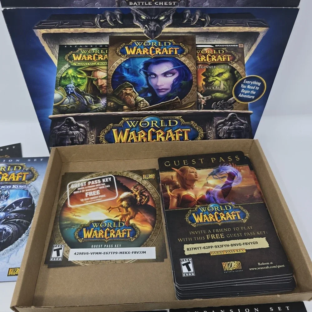 World‎ of Warcraft Battle Chest COMPLETE w ALL Key Codes Rare 2007 PC Ships FAST